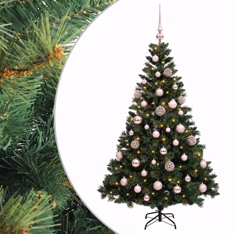 Árbol de Navidad Artificial vidaXL Verde con 150 LED de Luz Blanca Cálida, Altura: 120 cm