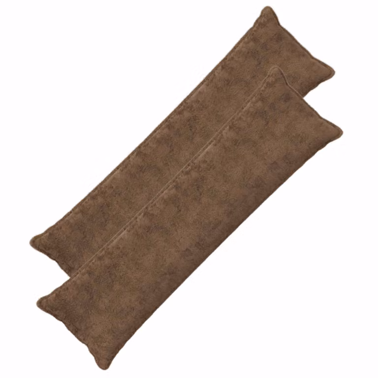 Set de 2 fundas de almohada vidaXL HOUTEN en marrón claro, de pelo sintético, An/P/Al: 40 x 145 cm