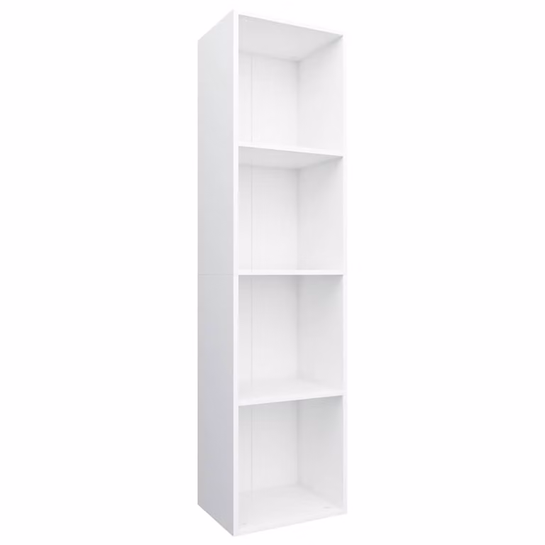 Estantería de libros y mueble de TV vidaXL de madera en color blanco con acabado mate, An/P/Al: 30 x 30 x 143 cm