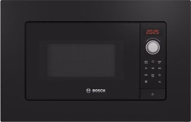 Microondas combinado empotrado Bosch Serie 2 BFL623MB3 negro con acabado en cristal