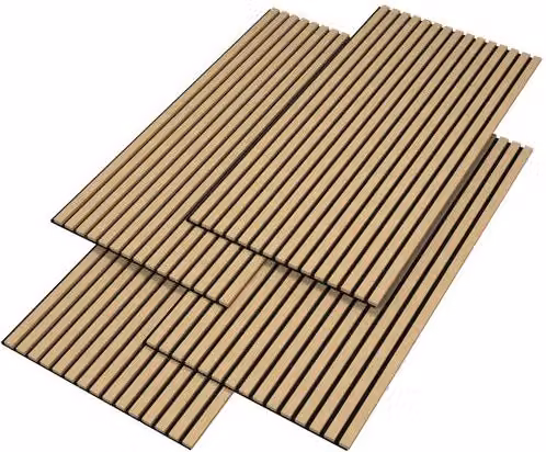 Set de 16 paneles de pared acústicos neu.holz de MDF y fieltro, color marrón, An/Al/P: 120 x 60 x 2 cm