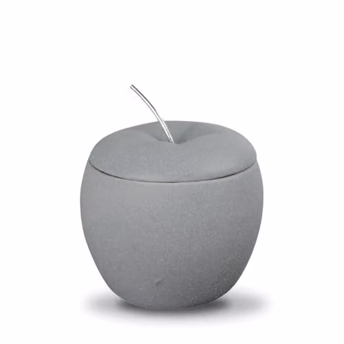 Quemador de perfume de manzana Zen'Aroma en cemento gris mate para aceites esenciales y fondant, Altura: 12 cm