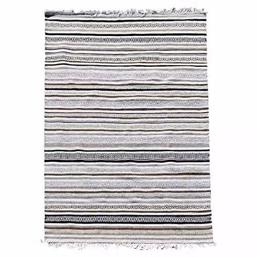 Alfombra rectangular Jadorel Kilim de lana con diseño étnico, An/P: 160 x 230 cm, multicolor beige y marrón