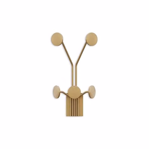 Perchero de pared Calicosy con diseño de jirafa y 5 ganchos de metal dorado de 40 cm