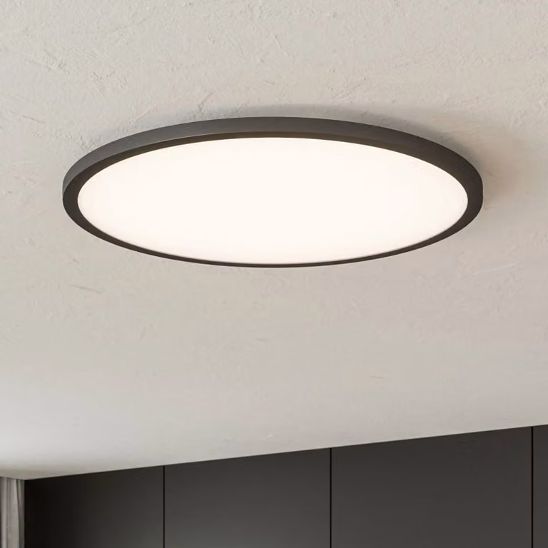 Lámpara de techo LED Tuco de Brilliant, modelo moderno y regulable con mando a distancia, color negro, ideal para salón o comedor