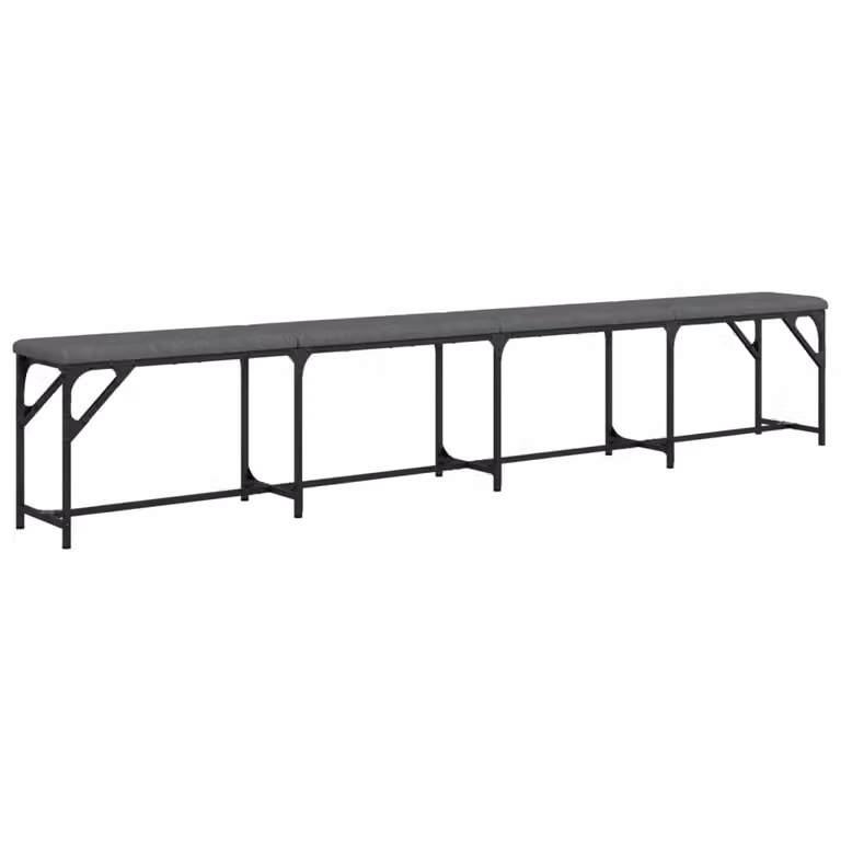 vidaXL Banco de comedor moderno de tela y metal en gris An/P/Al: 248 x 32 x 45 cm