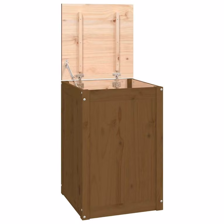 Baúl para colada de madera maciza VIDAXL en color marrón con tapa, An/P/Al: 44 x 44 x 66 cm