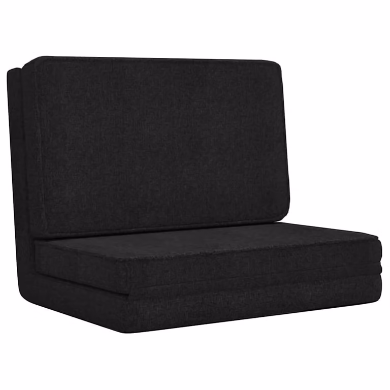 Silla de suelo plegable vidaXL en tela negra y metal para adultos