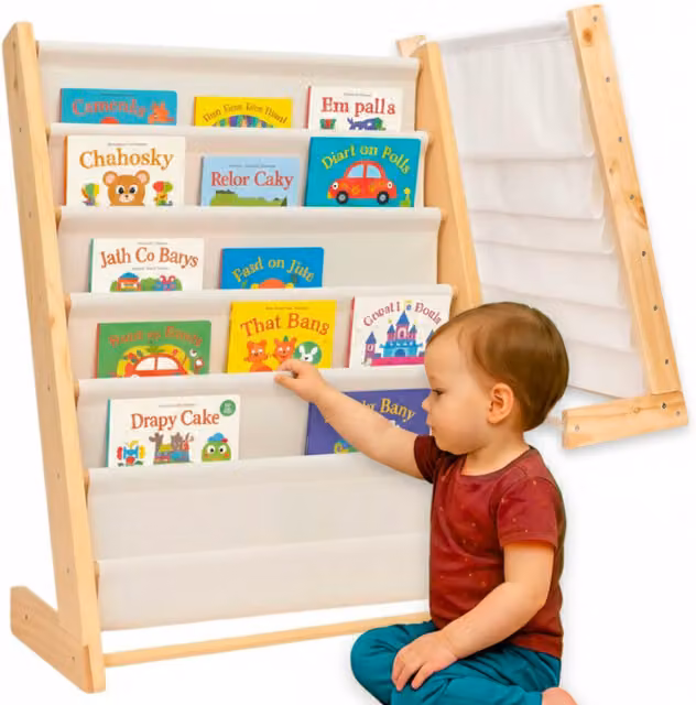 Estantería infantil More&Deco de madera con 6 estantes en blanco y multicolor