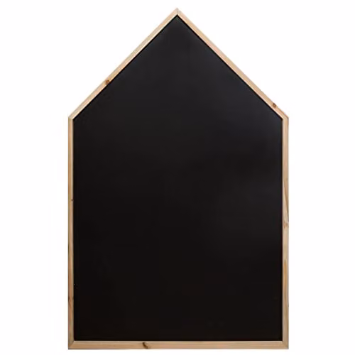 Pizarra con forma de casa de madera Atmosphera en color negro, Altura: 116,2 cm