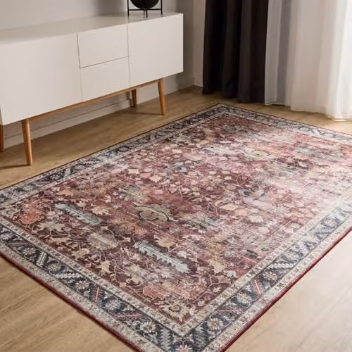 Alfombra Benuta Basic George Multicolor de Estilo Vintage y Abstracto, Rectangular y Lavable, An: 60 cm, L: 120 cm