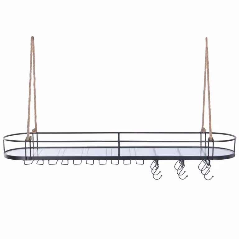 Botellero de pared NIYLO en metal negro mate An/P/Al: 119 x 29 x 15 cm