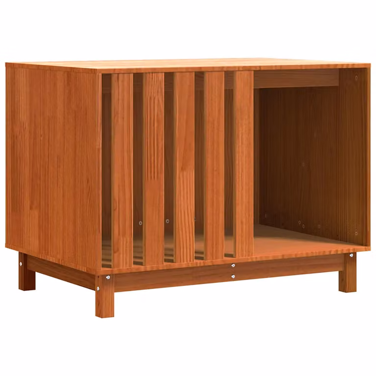 Casa para perros de madera de pino vidaXL en color marrón, An/P/Al: 100 x 70 x 70 cm