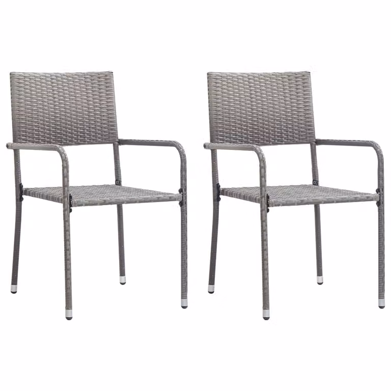 Juego de mesa y 3 sillas de jardín vidaXL de madera de acacia aceitada en color gris