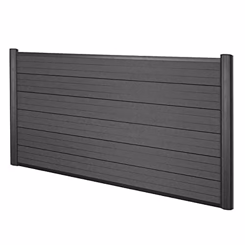Valla de protección contra el viento Mendler Sarthe de WPC y aluminio, color antracita, Altura: 190 cm