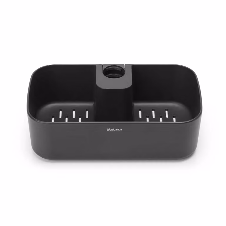 Cesta organizadora de ducha Brabantia ReNew gris y plata en plástico mate para colgar An/P/Al: 24.4 x 13.3 x 7.5 cm
