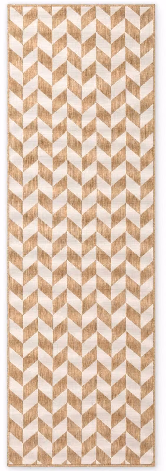 Alfombra de tejido plano Ted Baker Terrick de yute blanco para salón, terraza o balcón, reversible y de fácil cuidado, An/P: 80 x 200 cm