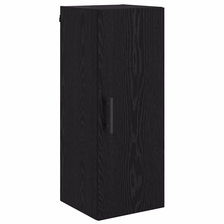 Armario de pared vidaXL en Roble Negro con puertas batientes y estantes internos para salón, An: 34,5 cm, P: 34 cm, Al: 90 cm