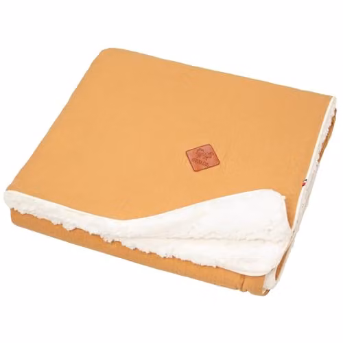 Manta de bebé Sherpa Sevira Kids en color marrón y blanco con certificación Oeko-Tex Standard 100
