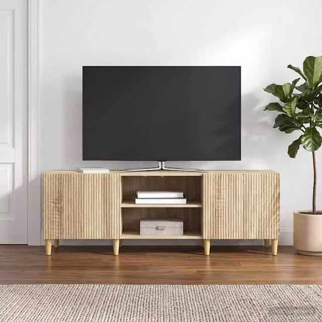 Mueble de TV Maison Exclusive en madera de ingeniería color roble sonoma, diseño moderno para salón, An/P/Al: 150 x 50 x 31 cm