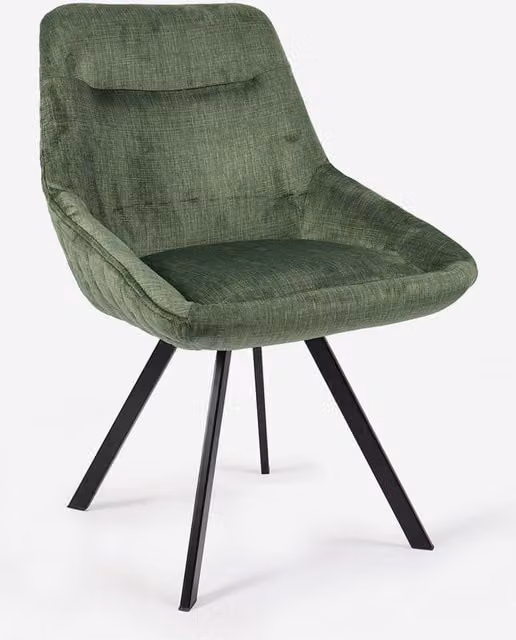 Set de 2 sillones de terciopelo Ondara de Amazing Home Design en color verde oscuro con base de metal negro