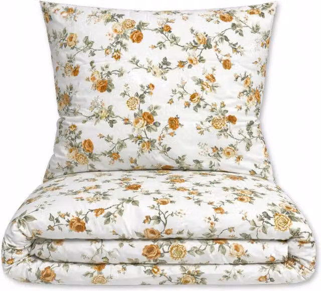 Juego de cama de 3 piezas Doratex con diseño floral multicolor en algodón, incluye funda nórdica y fundas de almohada, An/P/Al: 160 x 200 cm