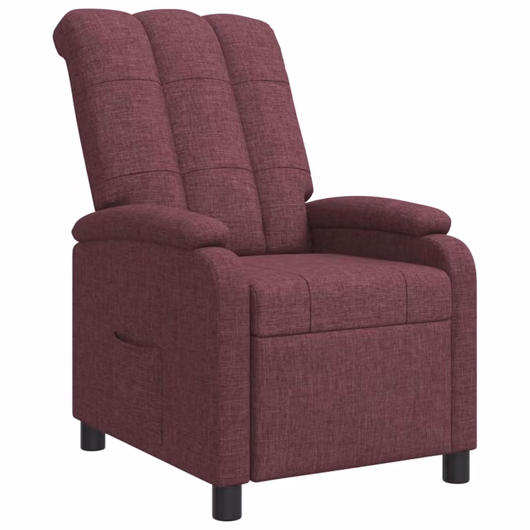 Sillón relax reclinable vidaXL en tela morada con reposabrazos para salón o despacho