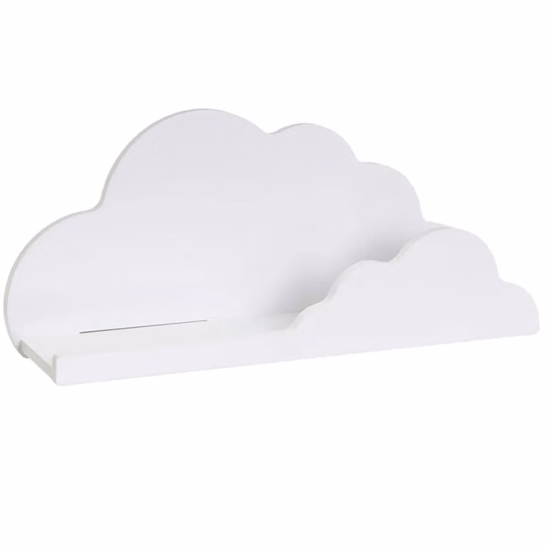 Estante infantil de pared con diseño de nube blanco de casaselección An/P/Al: 60 x 12 x 26 cm