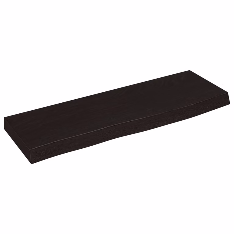 Estante de pared de madera de roble tratada vidaXL en marrón oscuro, An/P/Al: 60 x 20 x 4 cm