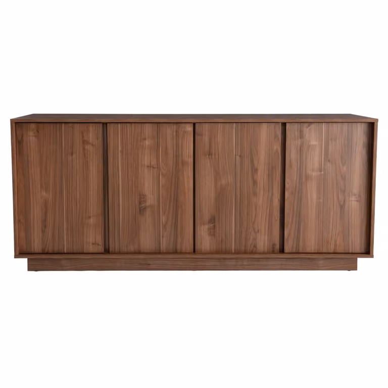 Aparador moderno Miliboo de 4 puertas en acabado nogal y color marrón con An: 180 cm