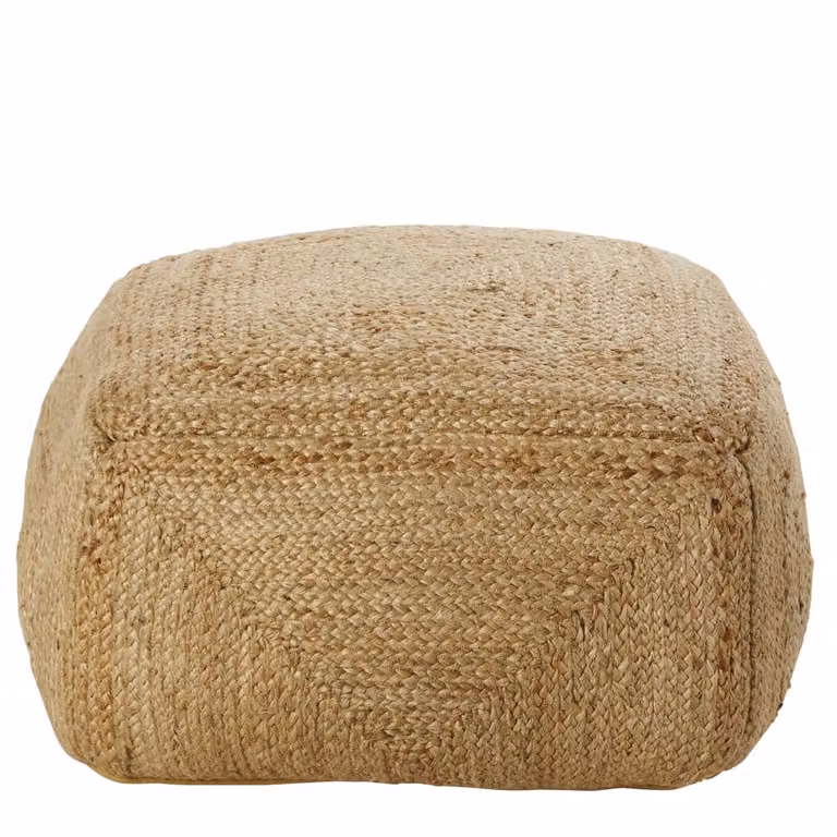 Puf trenzado de cáñamo y yute color beige de Maisons du Monde