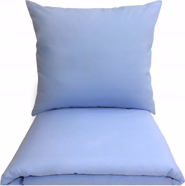 Juego de ropa de cama Doratex de 3 piezas en algodón 100% con funda nórdica y fundas de almohada, diseño liso y colores azul o multicolor, An/P/Al: 160 x 200 cm