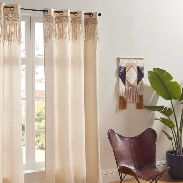 Tapiz de macramé Atmosphera Rituality en color beige, An/Al: 140 x 260 cm