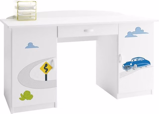 Escritorio infantil Cars de Azura Home Design en blanco y multicolor con Ancho: 145 cm