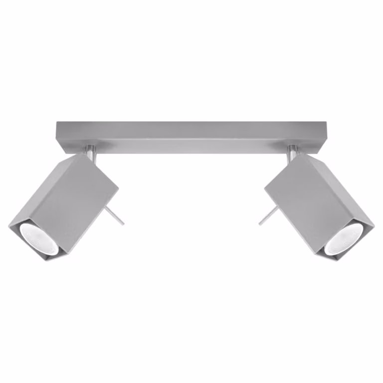 Lámpara de techo industrial Sollux Lighting de metal gris acero, ajustable, forma cilíndrica, Altura: 16 cm