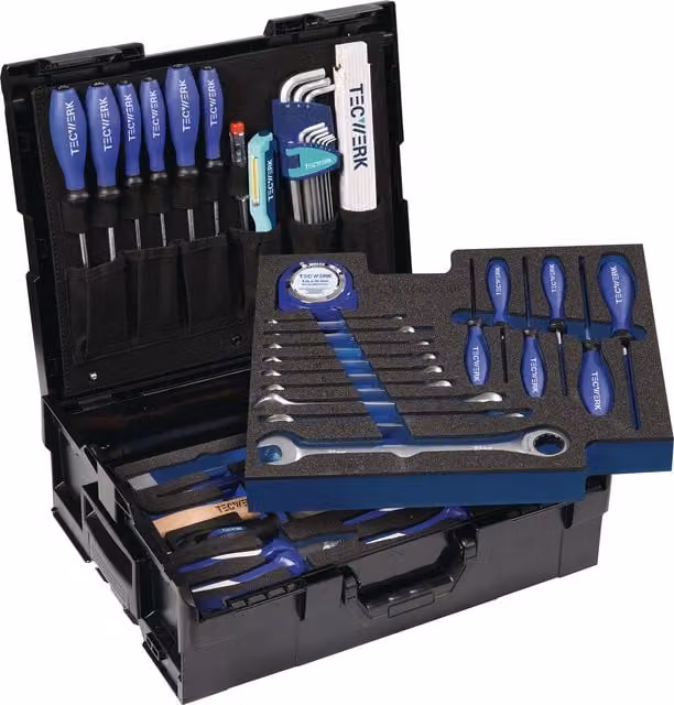 Maletín de herramientas manuales de 44 piezas de Nordwest Handel AG en color azul