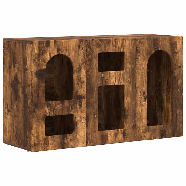 Aparador moderno vidaXL ELST en roble ahumado An/P/Al: 100 x 35 x 59 cm