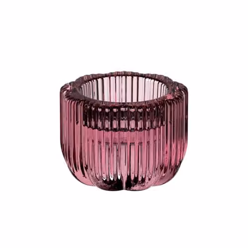 Portavelas 2 en 1 Villeroy & Boch Fleur diseño floral reversible para velas largas o tealight en color lila y verde de cristal y cerámica, Diámetro: 6,3 cm