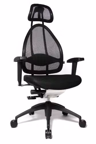 Silla de oficina ergonómica Topstar Open Art 2010 giratoria con reposacabezas y reposabrazos ajustables en color negro