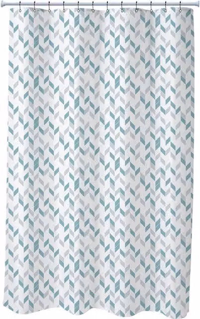 Cortina de ducha Levasseur de poliéster con diseño escandinavo, impermeable y blanca, An/Al: 200 x 180 cm