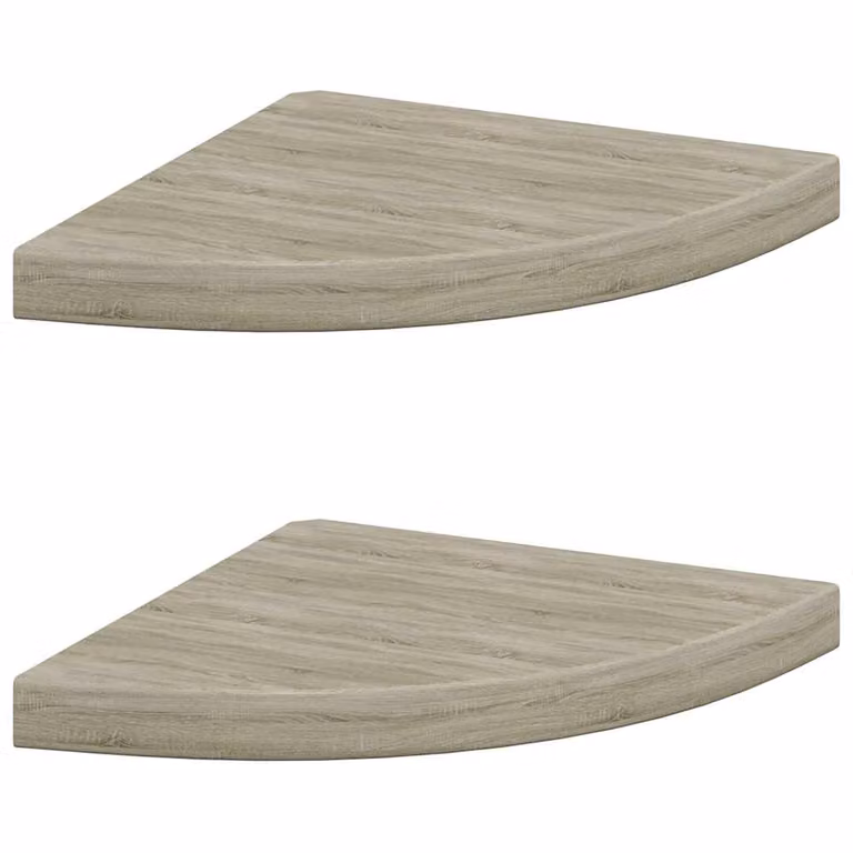 Set de 2 estantes de esquina flotantes vidaXL en MDF color roble, An/P/Al: 35 x 35 x 3,8 cm