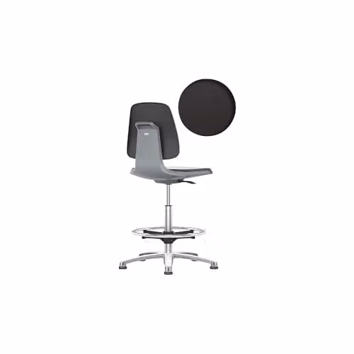 Silla giratoria de trabajo LABSIT de BIMOS con estribo circular y tacos en color negro y antracita