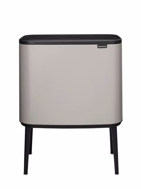 Papelera Brabantia Bo Touch con 3 cubos interiores de 11 litros cada uno, color gris suave
