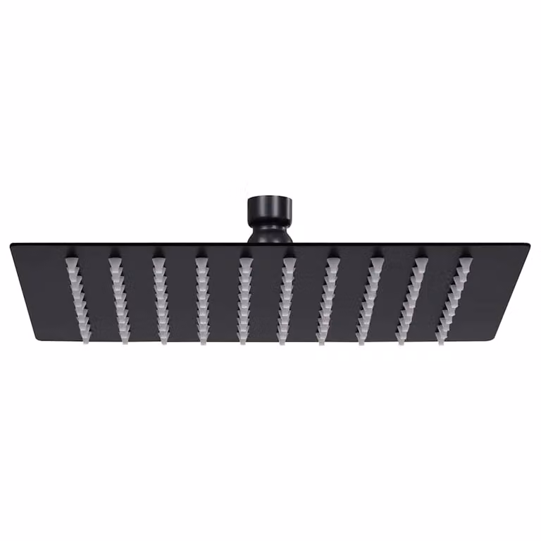 Cabezal de ducha efecto lluvia cuadrado vidaXL en acero inoxidable negro mate de 20 x 20 cm