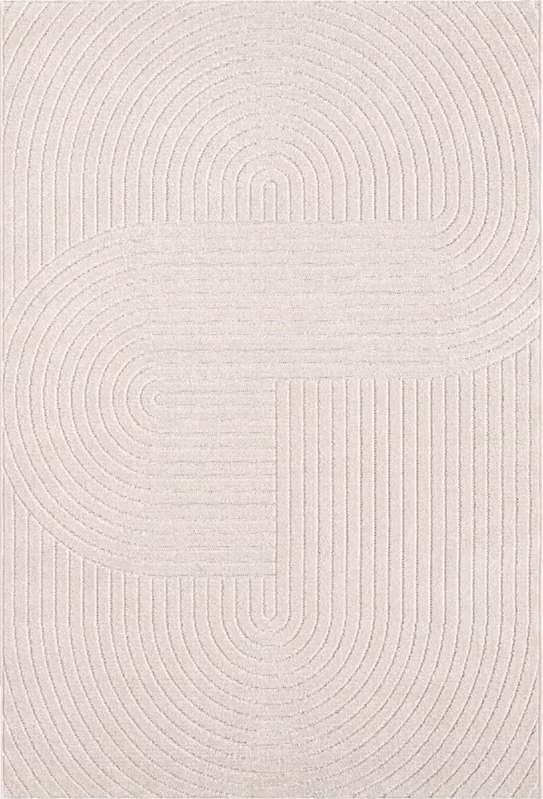 Alfombra boho moderna THE CARPET con diseño geométrico, beige y blanco, An/P: 200 x 280 cm