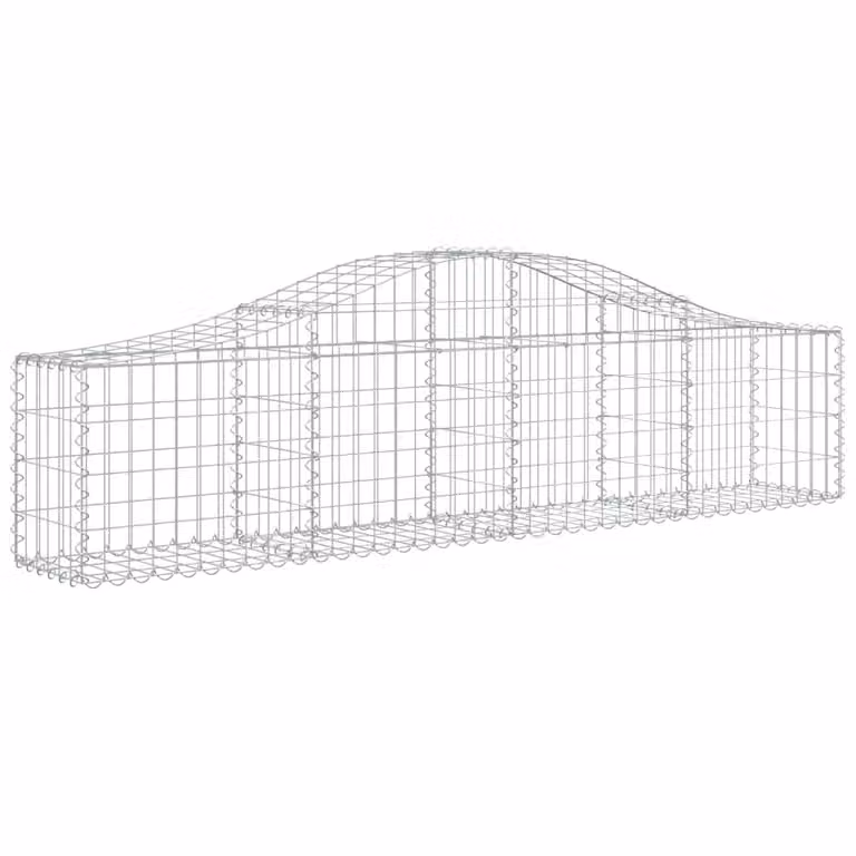 Cesta de gaviones Syfax con forma de arco en hierro galvanizado color plata An/P/Al: 200 x 30 x 40/60 cm