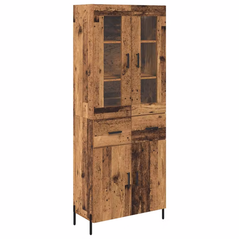 Alacena moderna vidaXL de madera en color marrón con estantes internos y puertas batientes, An: 69,5 cm, P: 34 cm, Al: 180 cm