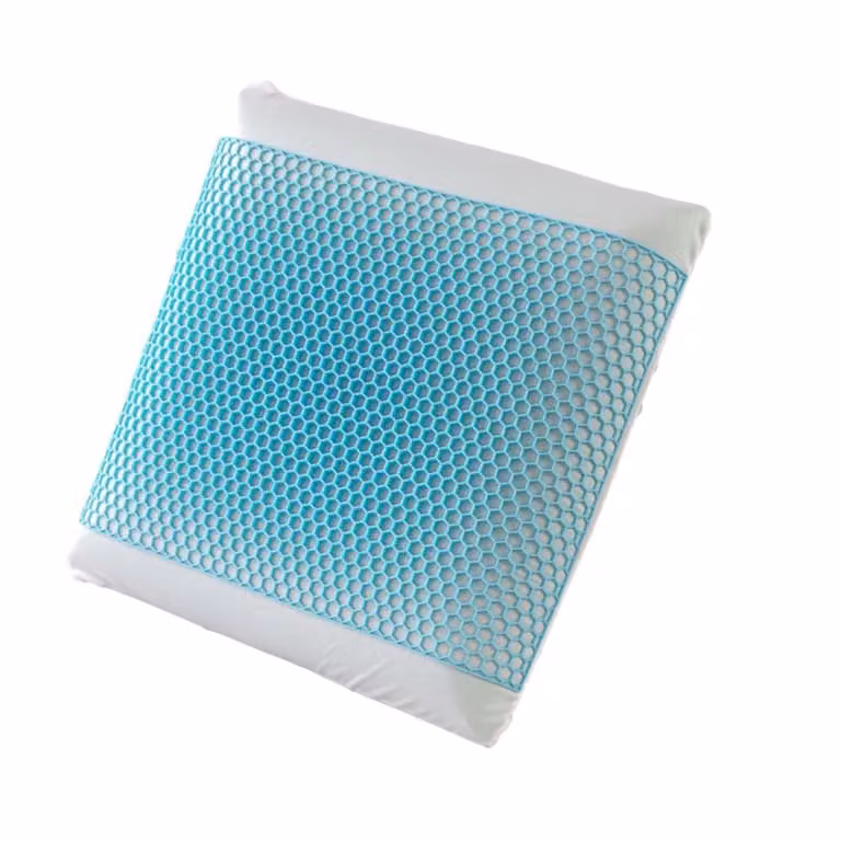 Almohada viscoelástica Reca Bedding blanca con funda extraíble, transpirable y antibacteriana, An/An/Al: 60 x 60 x 12 cm