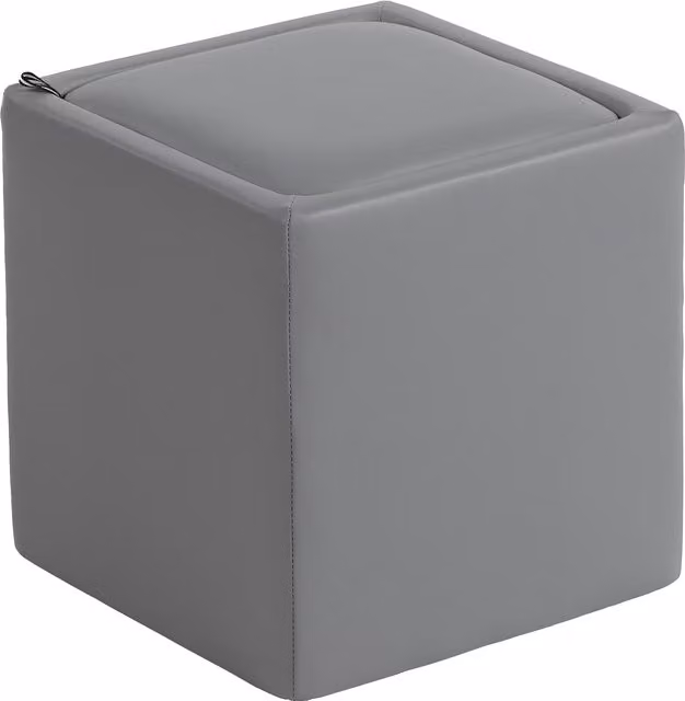Puff cuadrado con almacenamiento HOMCOM en polipiel gris, An/P/Al: 40 x 40 x 40 cm