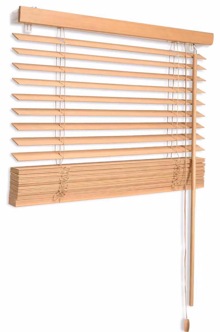 Persiana veneciana de madera Sol Royal SolDecor JH3 en color marrón o beige, An/Al: 90 x 250 cm